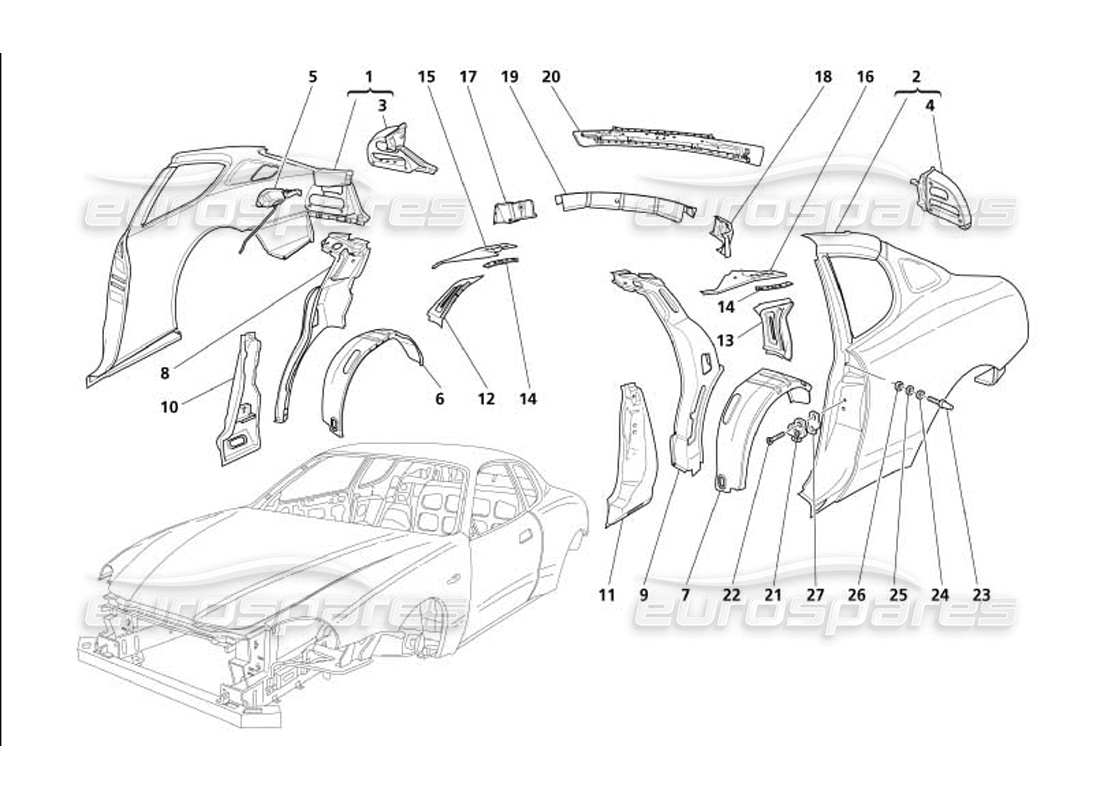 eine teilezeichnung aus dem maserati 4200 gransport (2005) teilekatalog
