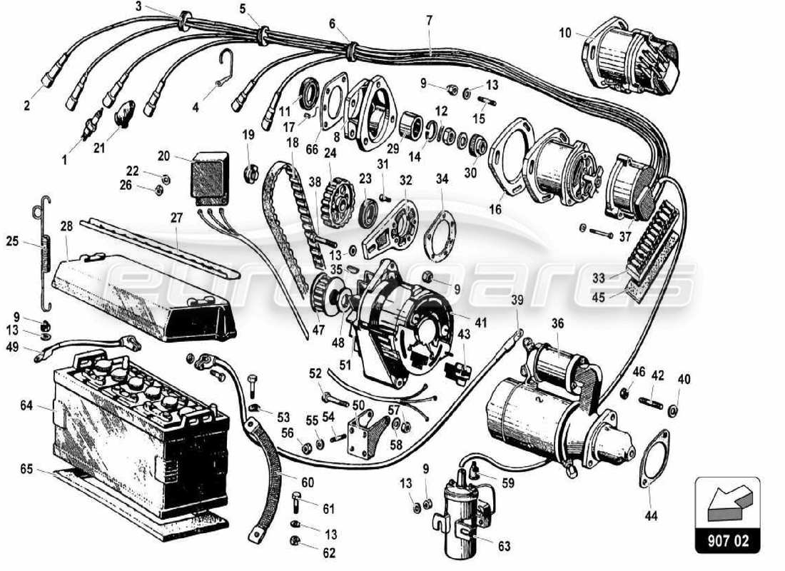 TEILEDIAGRAMME AUS DEM LAMBORGHINI MIURA P400 TEILEKATALOG ANZEIGEN ein teilediagramm aus dem teilekatalog lamborghini miura p400