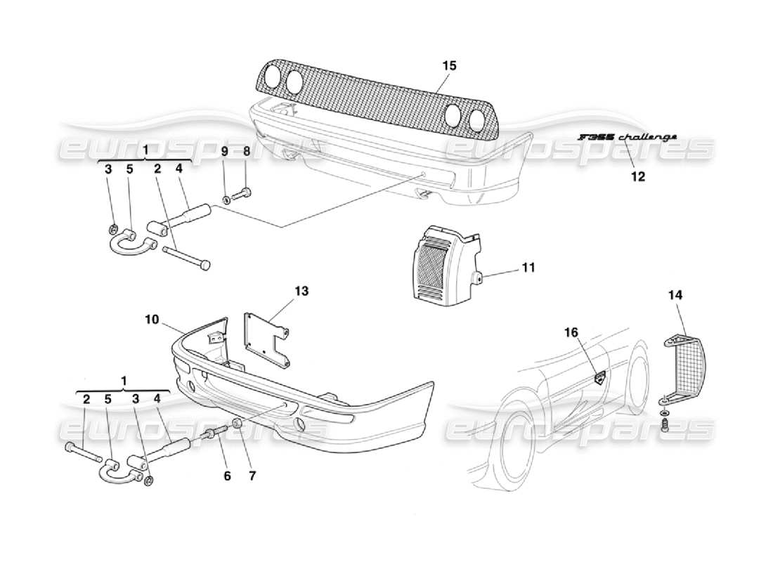 eine teilezeichnung aus dem ferrari 355 challenge (1996) teilekatalog