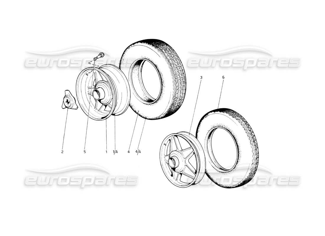 ein teilediagramm aus dem teilekatalog ferrari 512 bb
