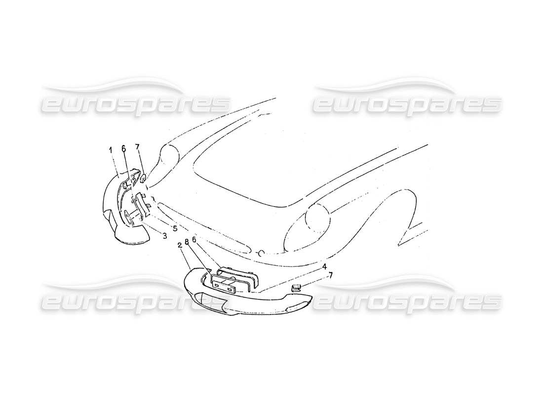 ein Teilediagramm aus dem Ferrari 365 GT 2+2 (Karosserie) Teilekatalog