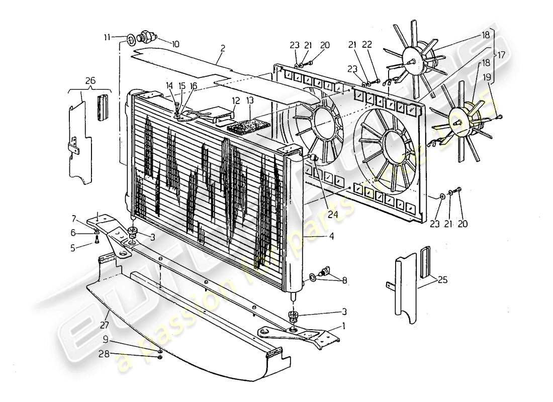 ein teilediagramm aus dem maserati biturbo (1983-1995) teilekatalog