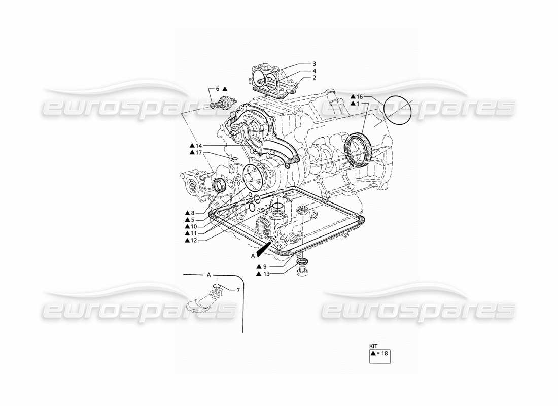 ein Teilediagramm aus dem Maserati QTP V6 (1996) Teilekatalog