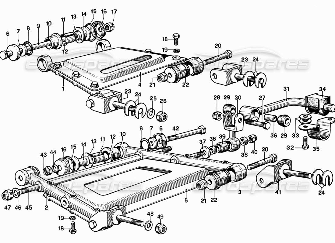 eine teilezeichnung aus dem ferrari 365 gt 2+2 (mechanical) teilekatalog