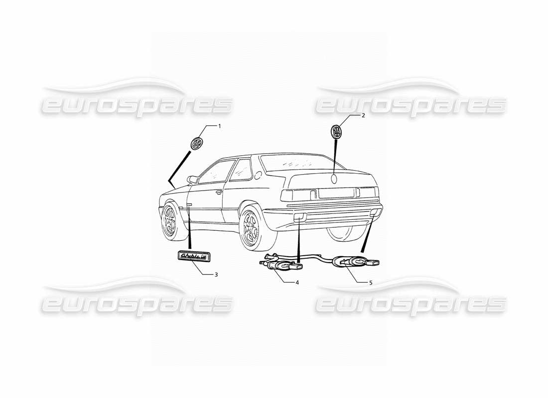 ein Teilediagramm aus dem Maserati Ghibli 2.0 Cup-Teilekatalog