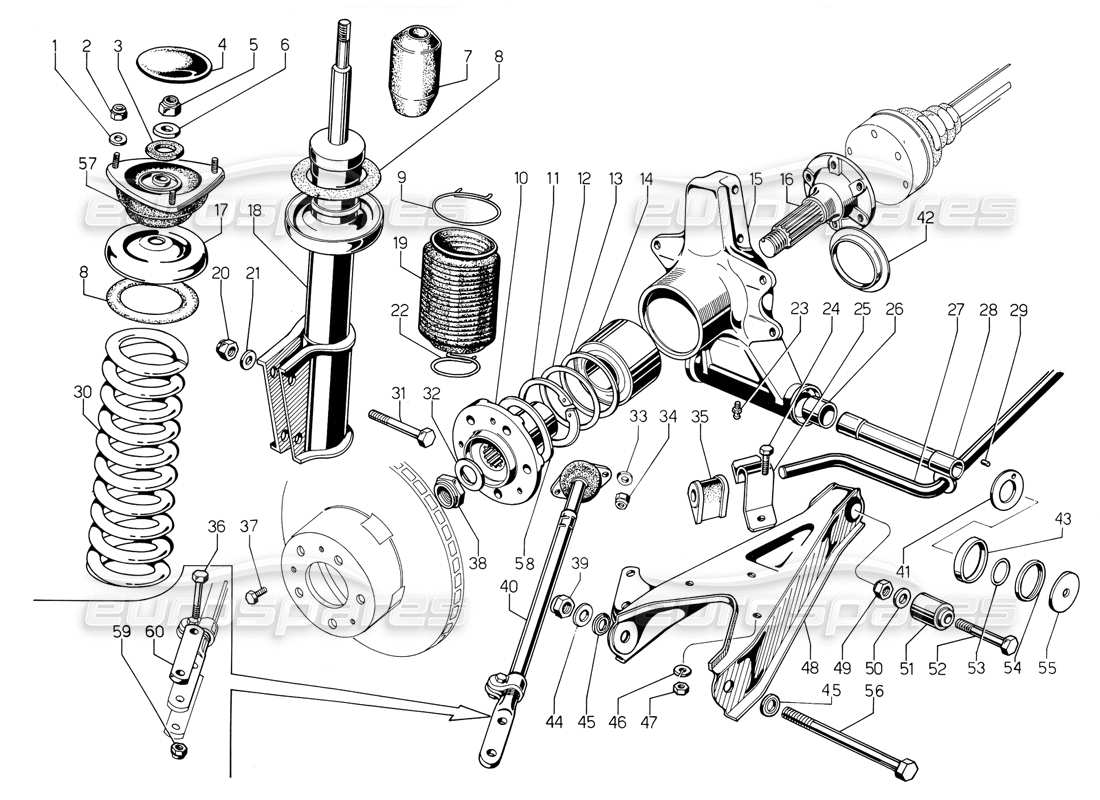 eine teilezeichnung aus dem lamborghini jalpa 3.5 (1984) teilekatalog