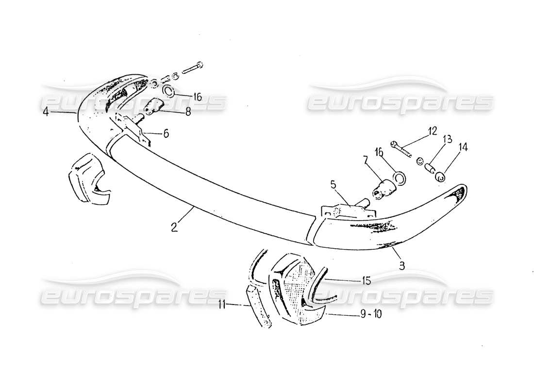 ein Teilediagramm aus dem Ferrari 330 GT 2+2 (Karosserie) Teilekatalog
