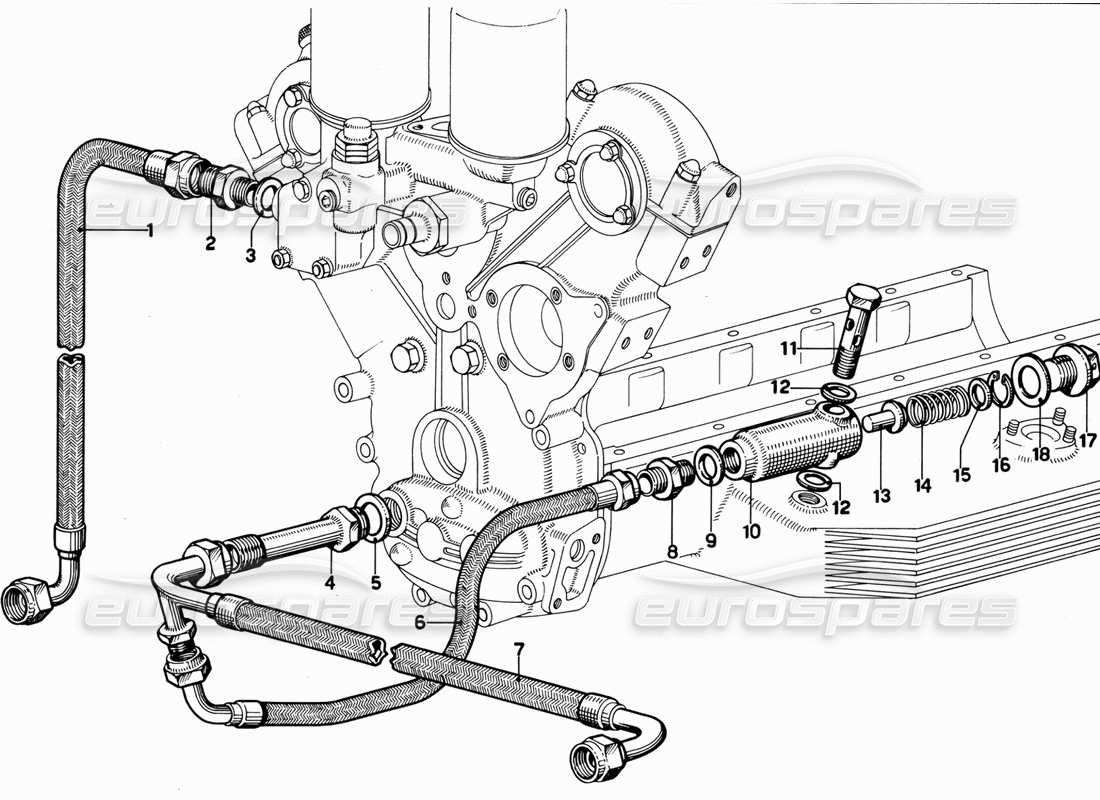ein Teilediagramm aus dem Ferrari 365 GT 2+2 (Mechanical) Teilekatalog