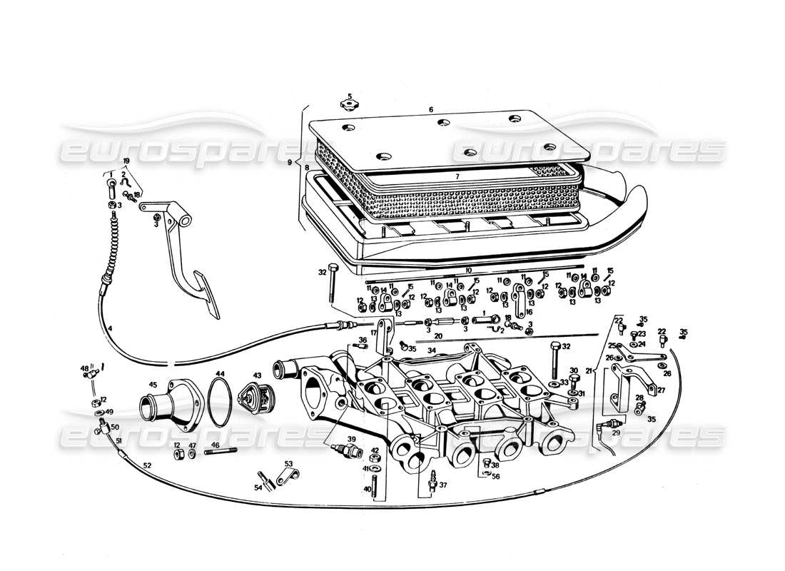 ein teilediagramm aus dem teilekatalog maserati bora