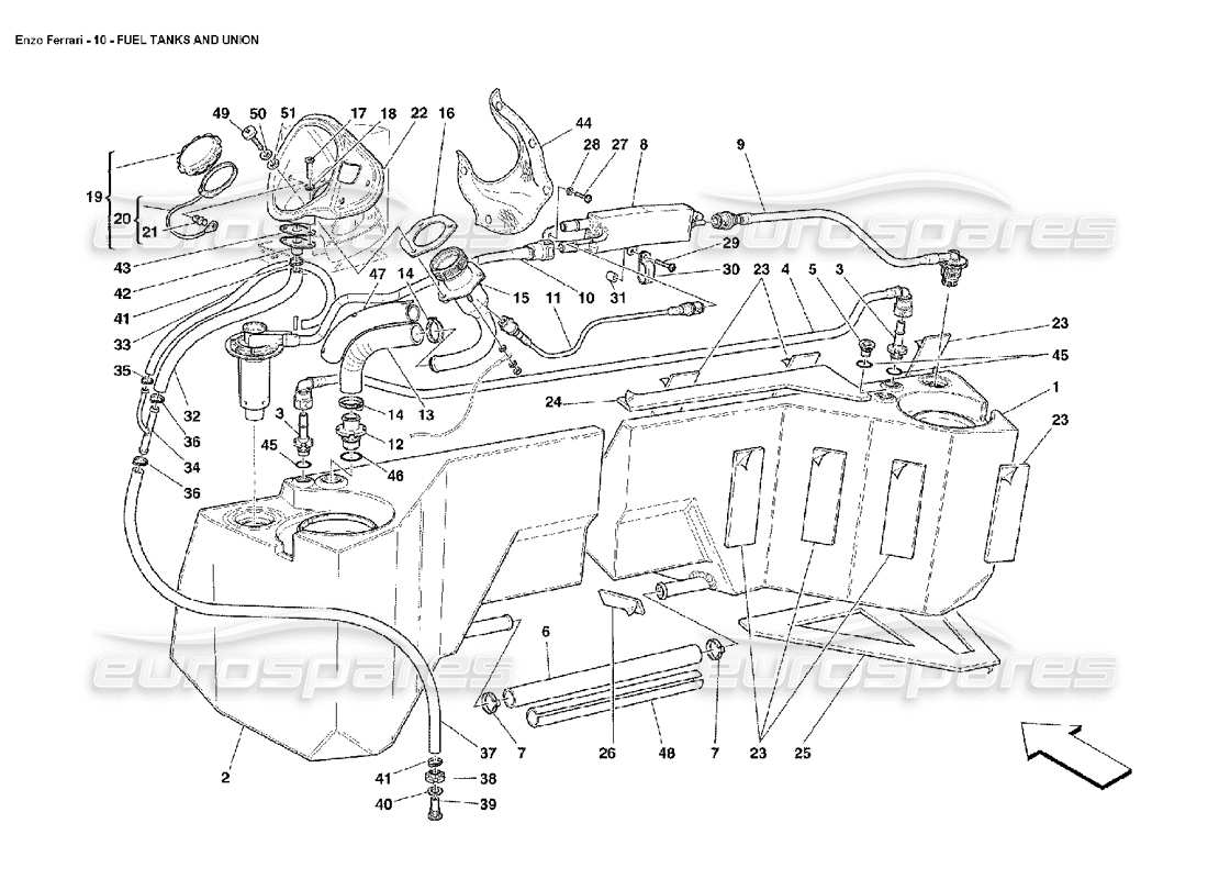 ein teilediagramm aus dem teilekatalog ferrari enzo