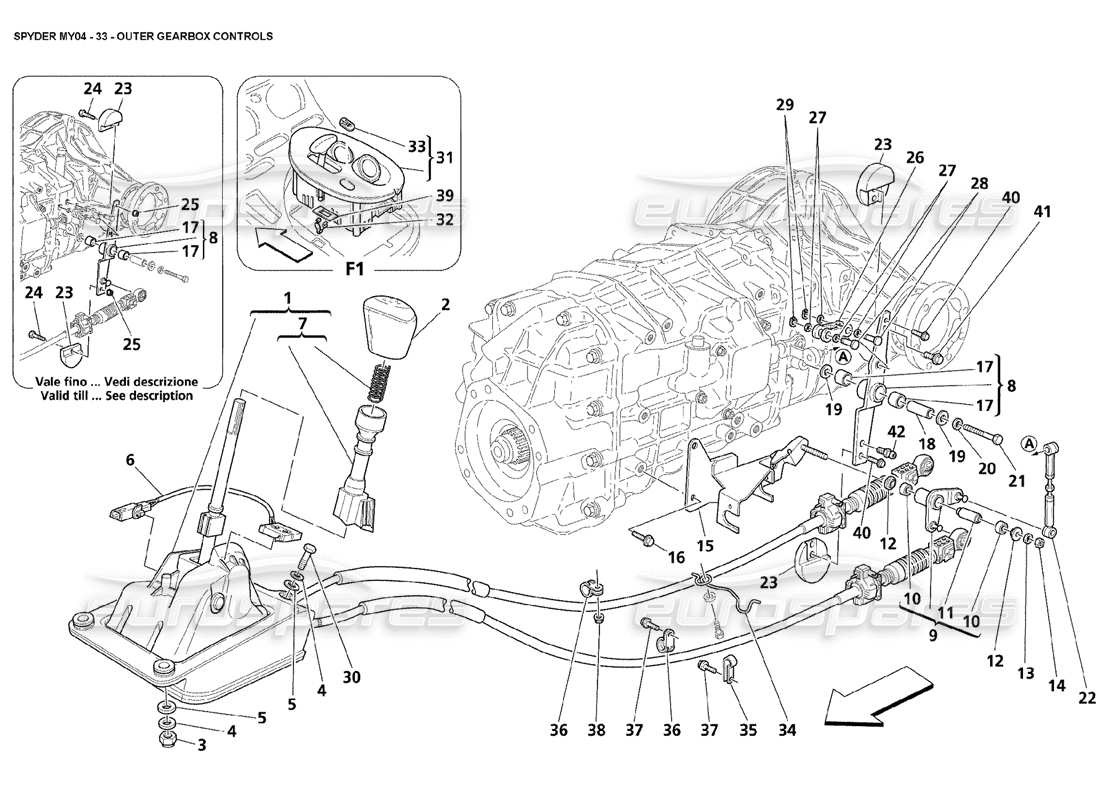 ein Teilediagramm aus dem Maserati 4200 Spyder (2004) Teilekatalog
