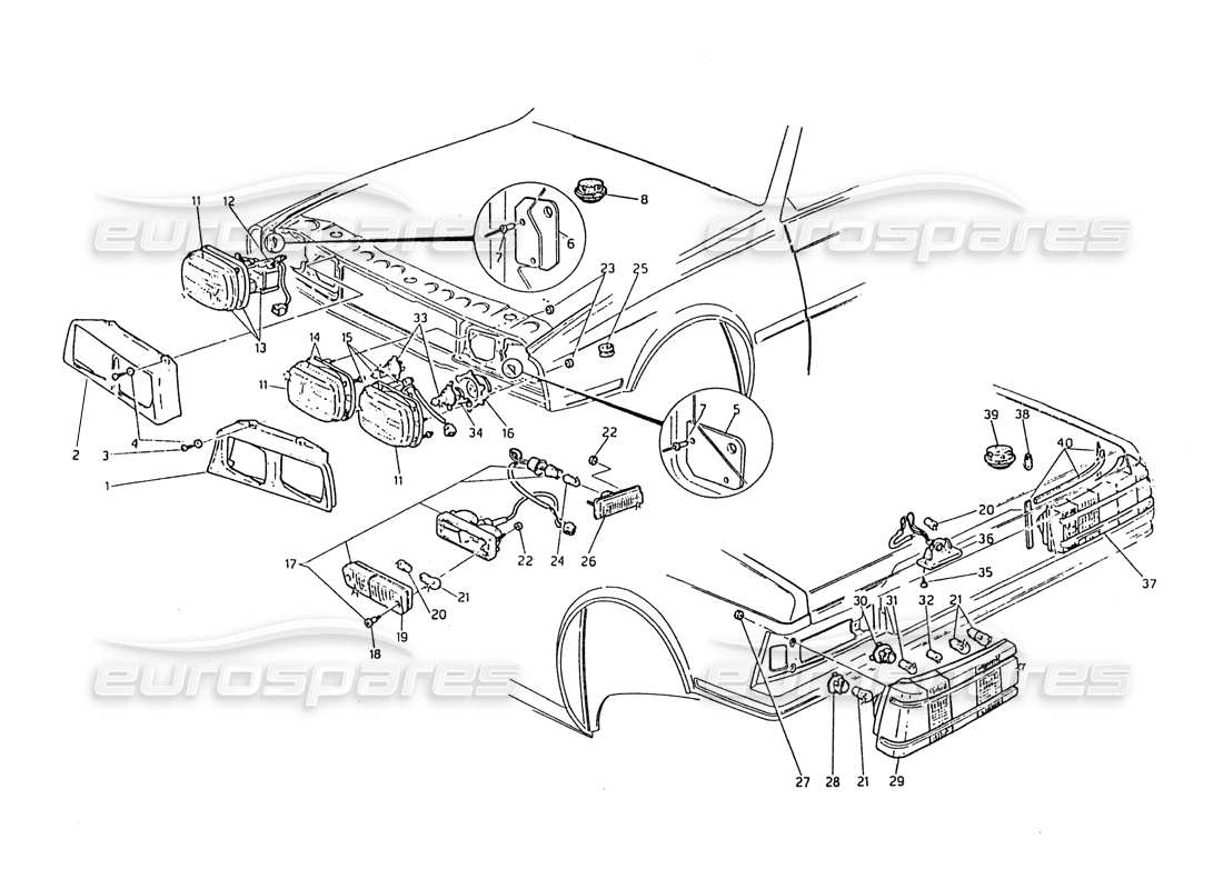 eine teilezeichnung aus dem maserati biturbo 2.5 (1984) teilekatalog