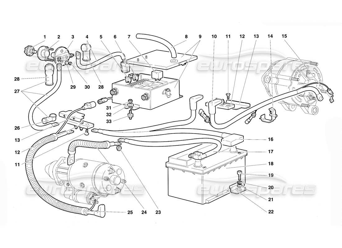 eine teilezeichnung aus dem lamborghini diablo vt (1994) teilekatalog