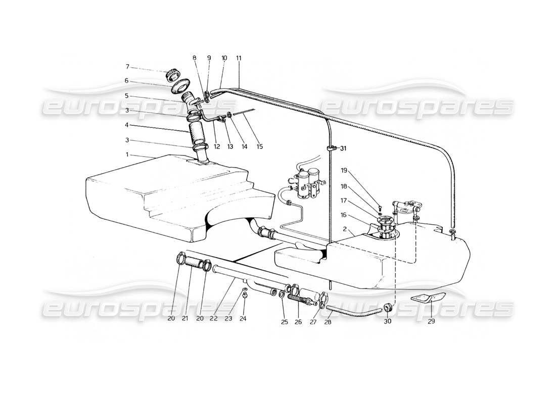 eine teilezeichnung aus dem ferrari 400 gt (mechanical) teilekatalog