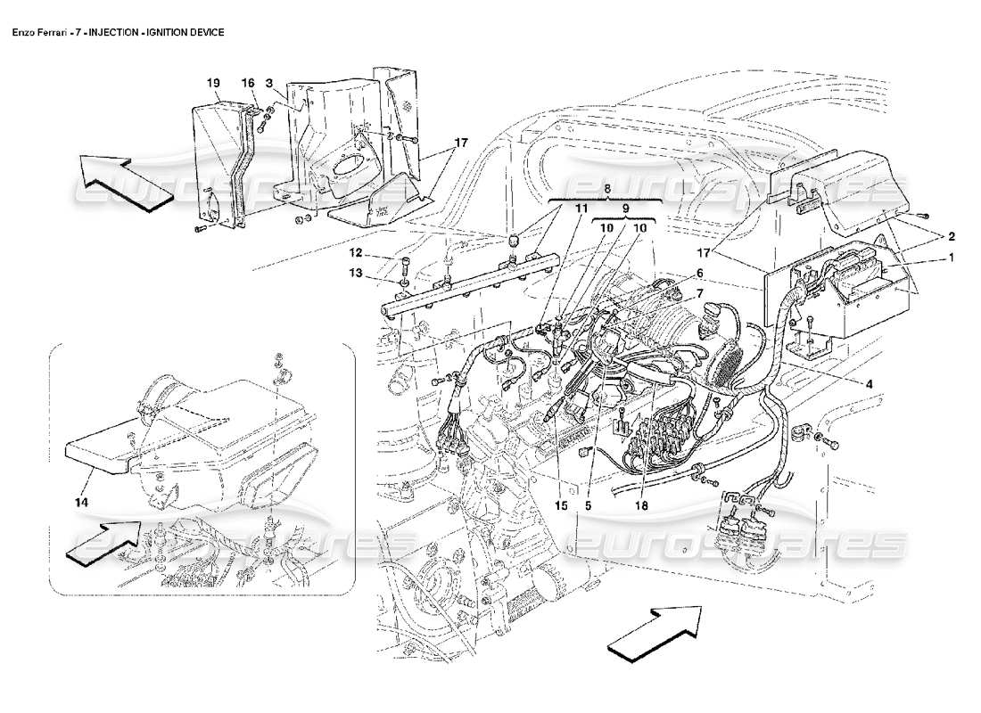 ein teilediagramm aus dem teilekatalog ferrari enzo