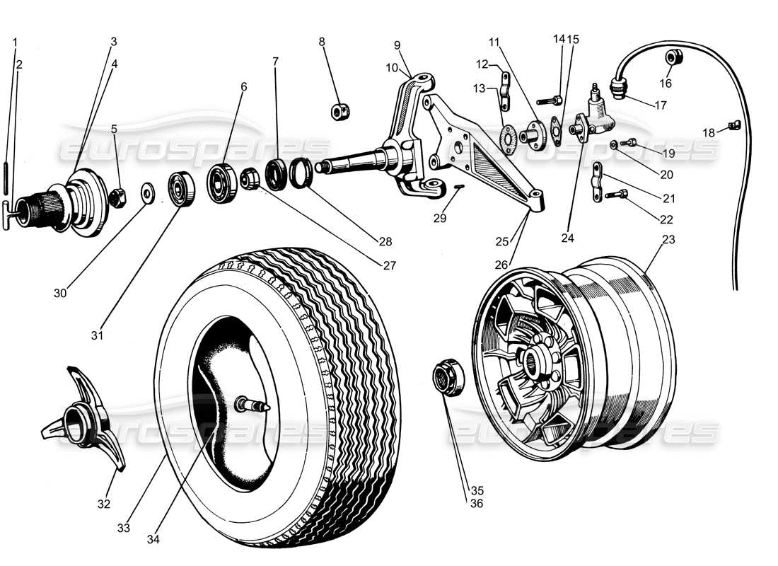 lamborghini espada vorderradnabe serie i teilediagramm