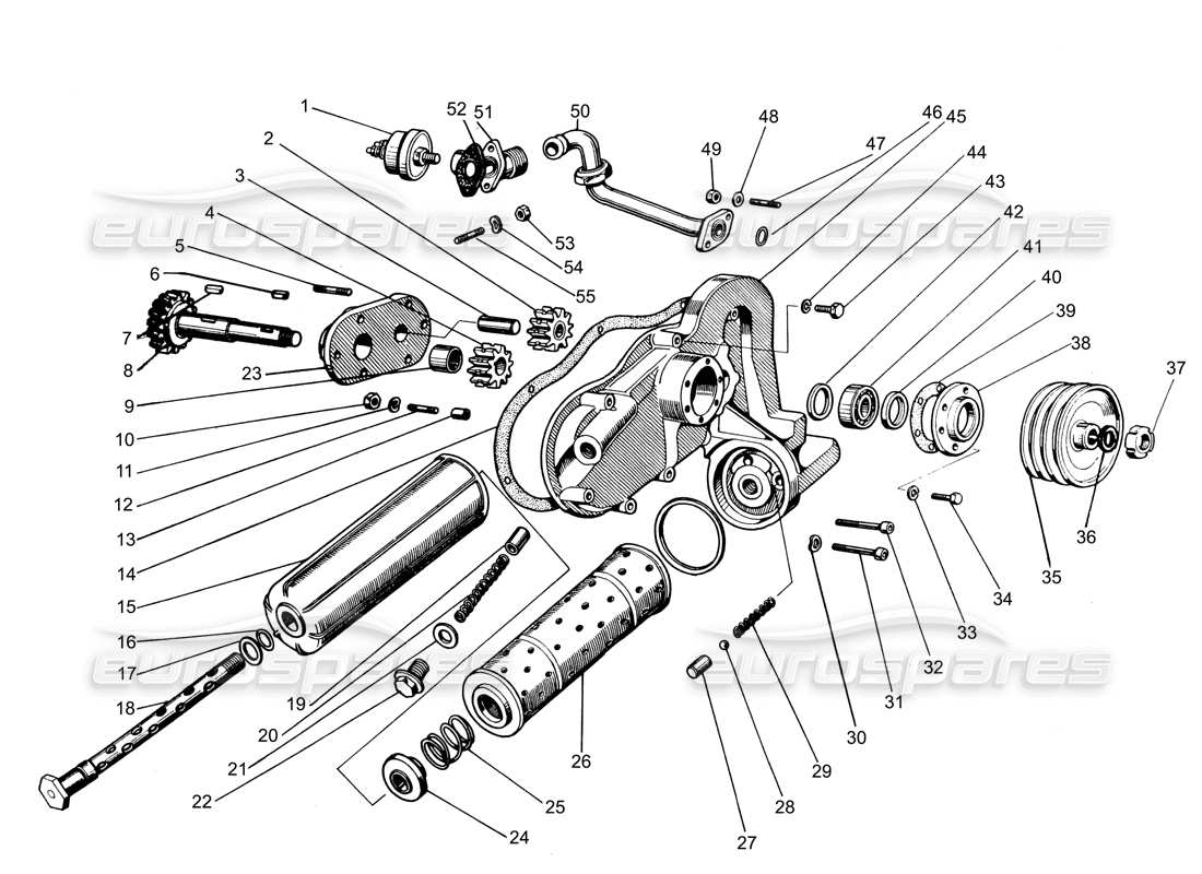 lamborghini espada ölpumpenkreislauf (zu 750) teilediagramm