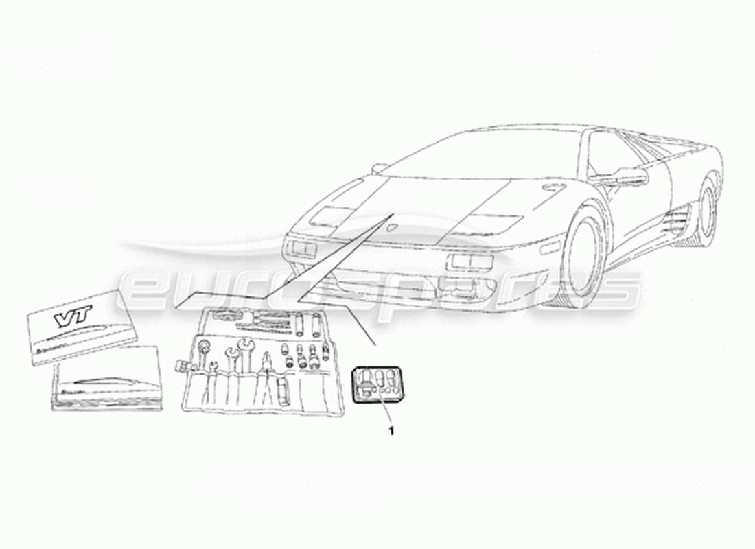 lamborghini diablo vt (1994) zubehör (gültig für die kanadische version – april 1994) teilediagramm