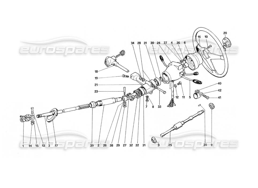 ferrari 400 gt (mechanical) lenksteuerung teilediagramm