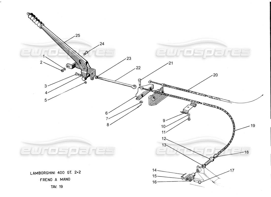 lamborghini 400 gt handbremse - teilediagramm