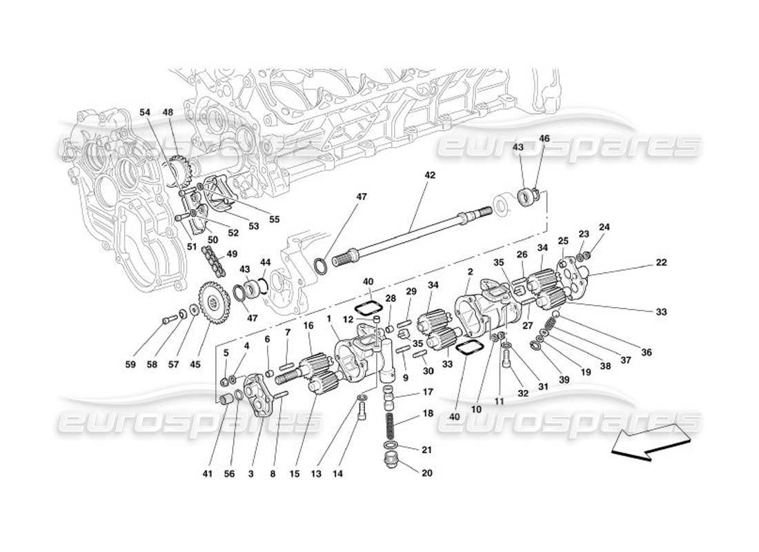 ferrari 575 superamerica schmierung – ölpumpen teilediagramm