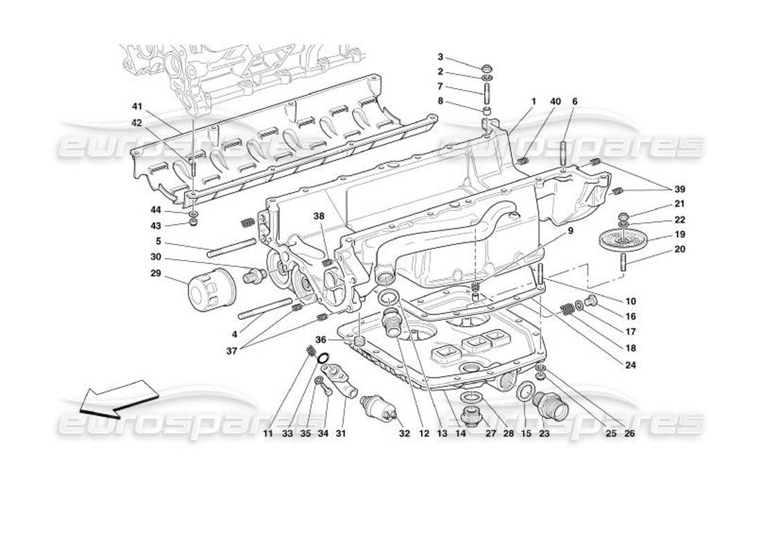 ferrari 575 superamerica schmierung – ölwannen und filter teilediagramm