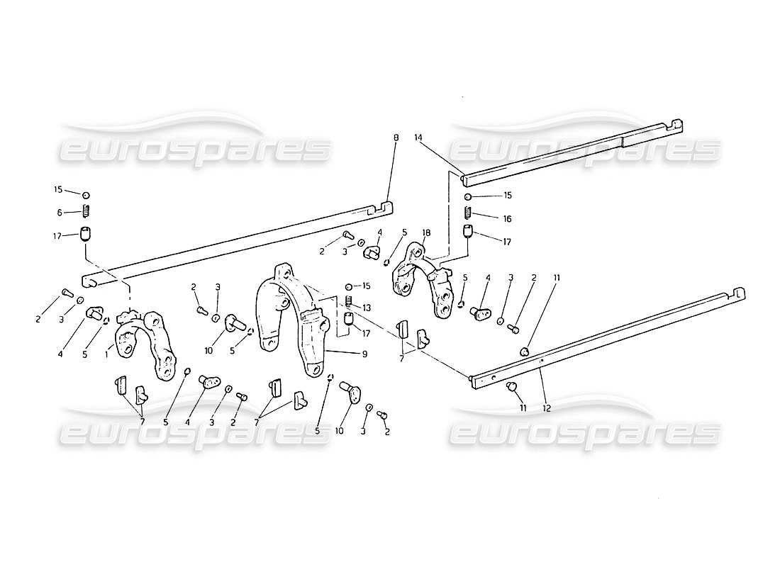 maserati biturbo 2.5 (1984) getriebe – innensteuerung teilediagramm