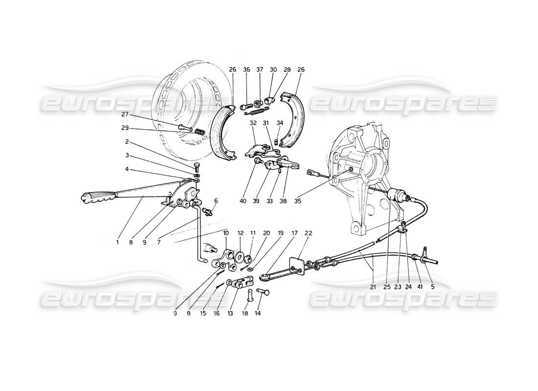 ferrari 512 bb handbremssteuerung teilediagramm