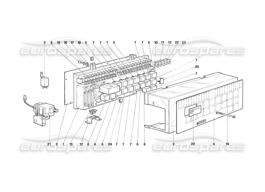 ferrari mondial 3.2 qv (1987) teilediagramm für elektrische platinen