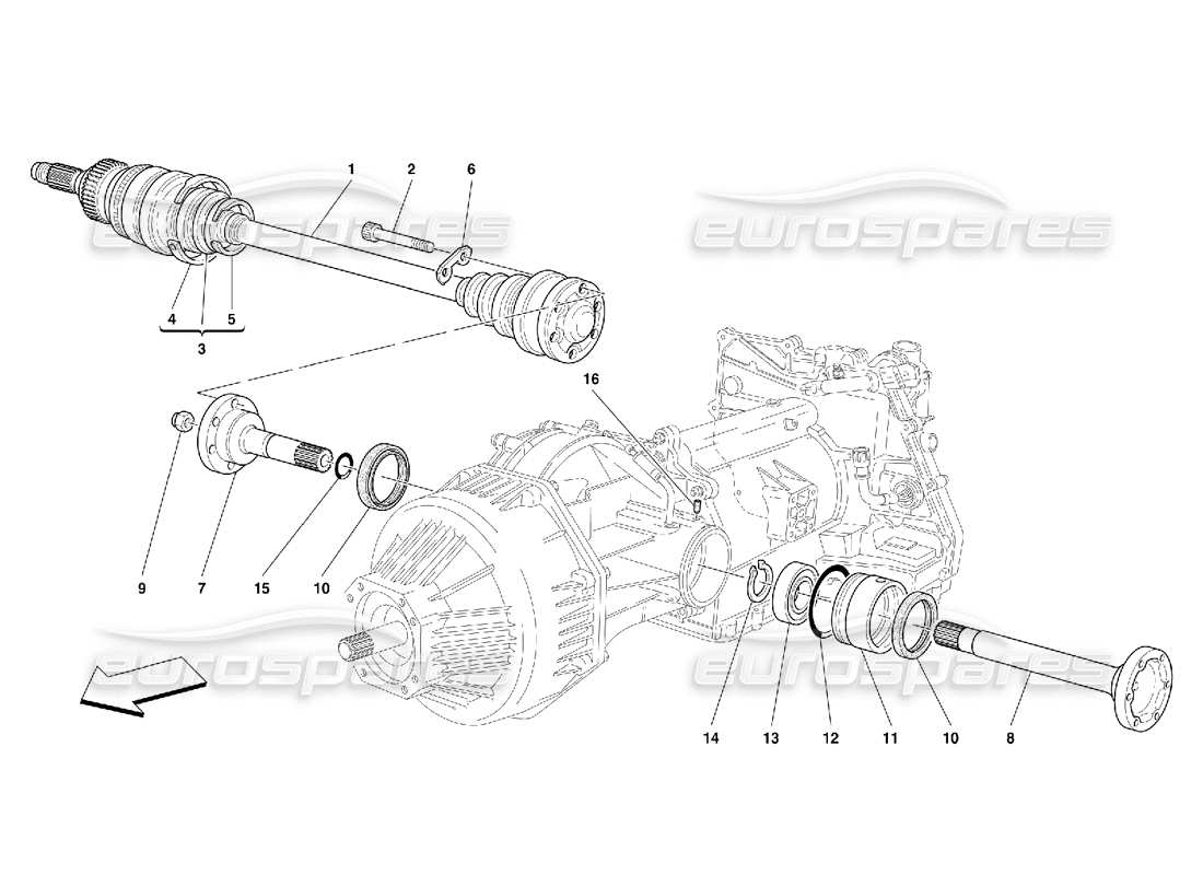 ferrari 456 gt/gta flansche und achswelle - gültig für 456 gta-teilediagramm