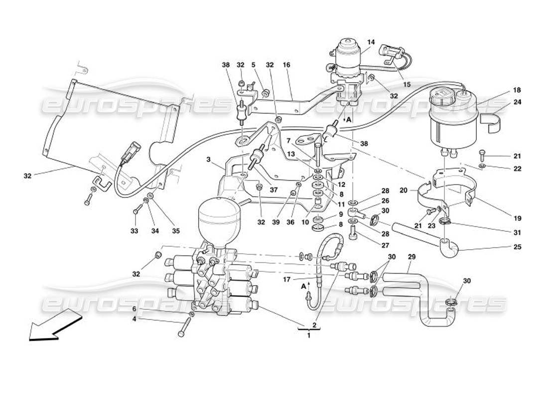ferrari 575 superamerica antriebseinheit und tank - gültig für f1- ersatzteildiagramm