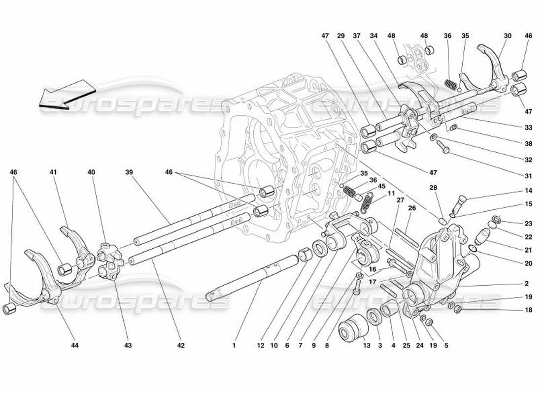 ferrari 575 superamerica innenliegende getriebesteuerung - nicht für f1- ersatzteildiagramm