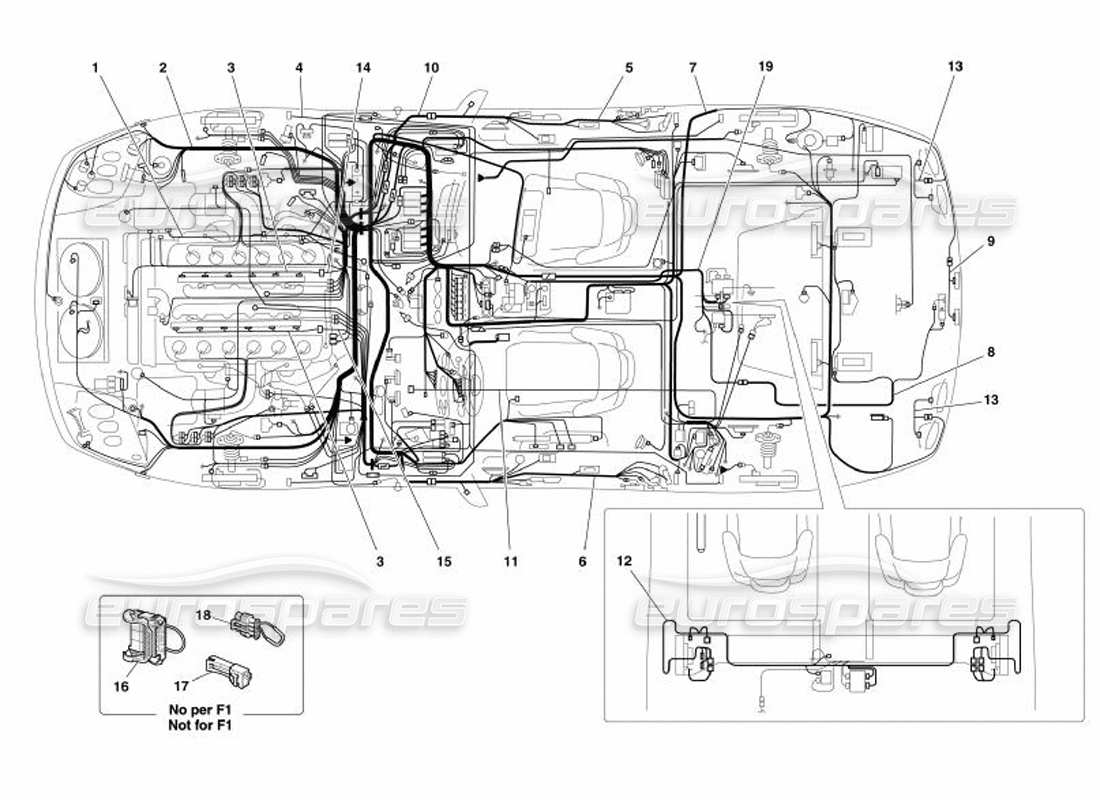ferrari 575 superamerica teilediagramm des elektrischen systems