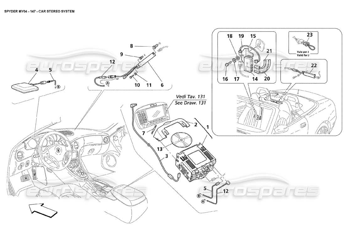 maserati 4200 spyder (2004) auto-stereoanlage teilediagramm