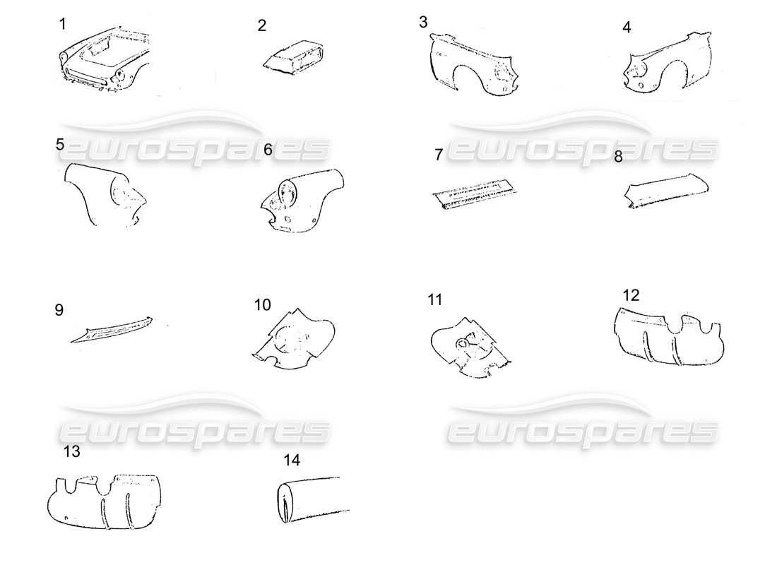 ferrari 250 gt (coachwork) diagramm der karosserievorderseite