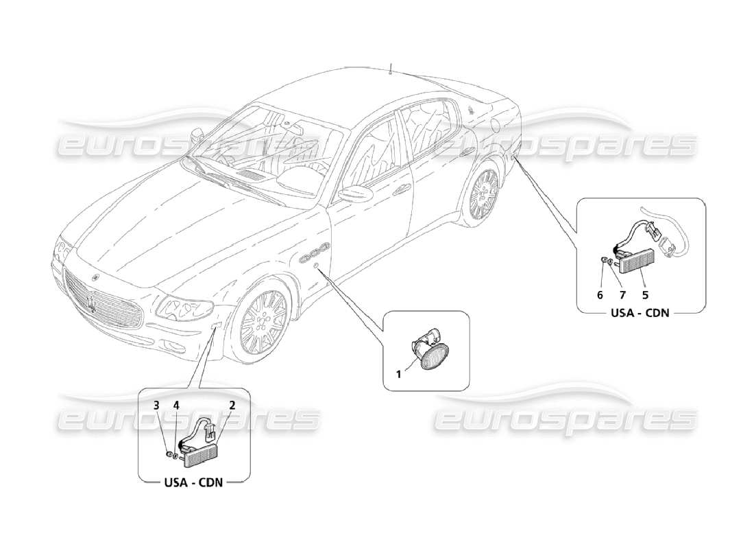 maserati qtp. (2006) 4.2 seitenlichter teilediagramm