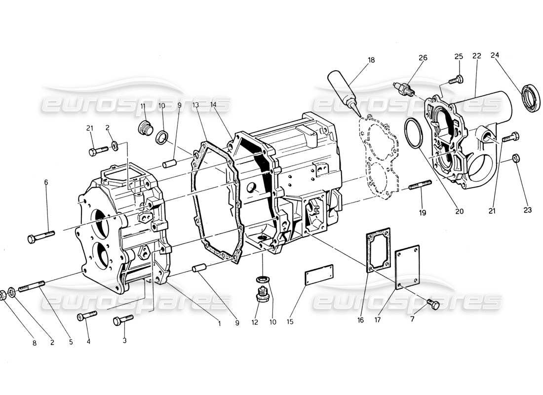 maserati 222 / 222e biturbo getriebekasten teilediagramm