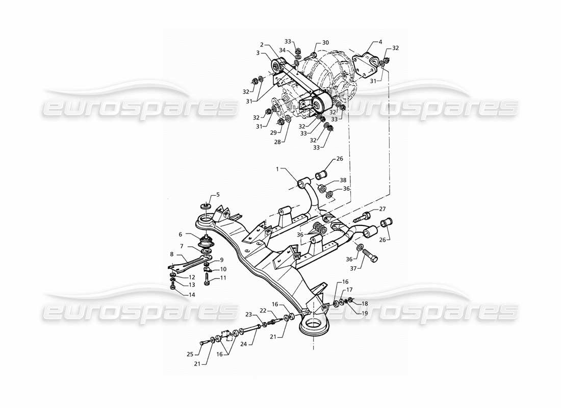 maserati qtp. 3.2 v8 (1999) hinterradaufhängung teilediagramm