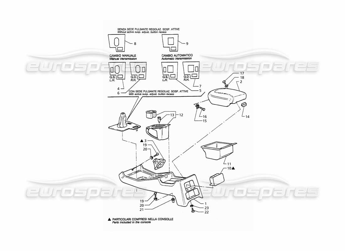 maserati qtp. 3.2 v8 (1999) konsole teilediagramm