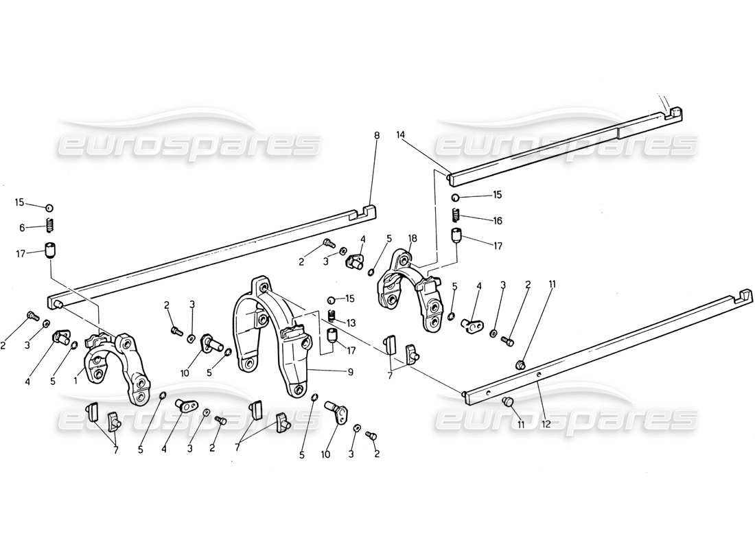 maserati 222 / 222e biturbo getriebe – innensteuerung teilediagramm