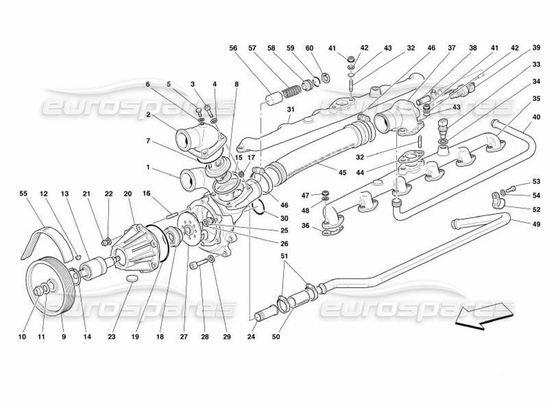 ferrari 550 barchetta wasserpumpe teilediagramm