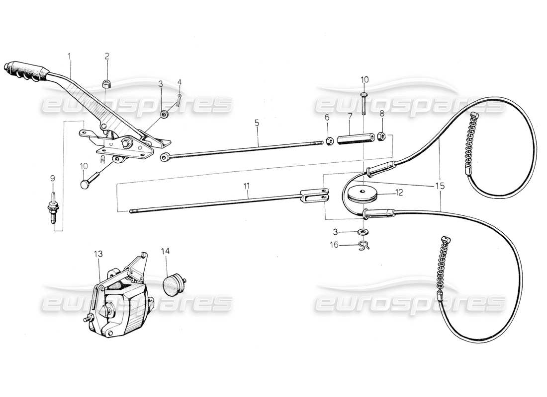 lamborghini countach 5000 qvi (1989) handbremse ersatzteildiagramm