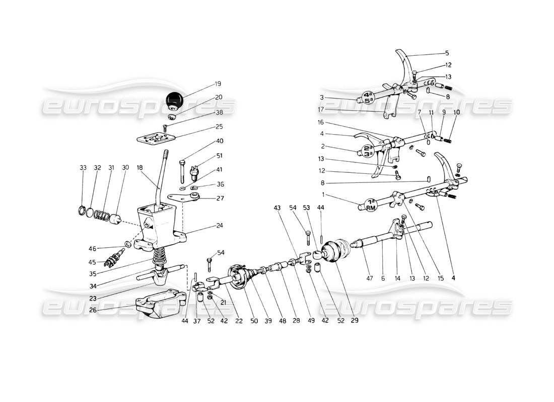 ferrari 512 bb getriebesteuerung teilediagramm