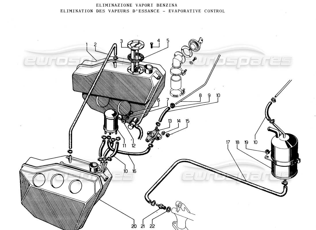 lamborghini espada verdunstungskontrolle teilediagramm