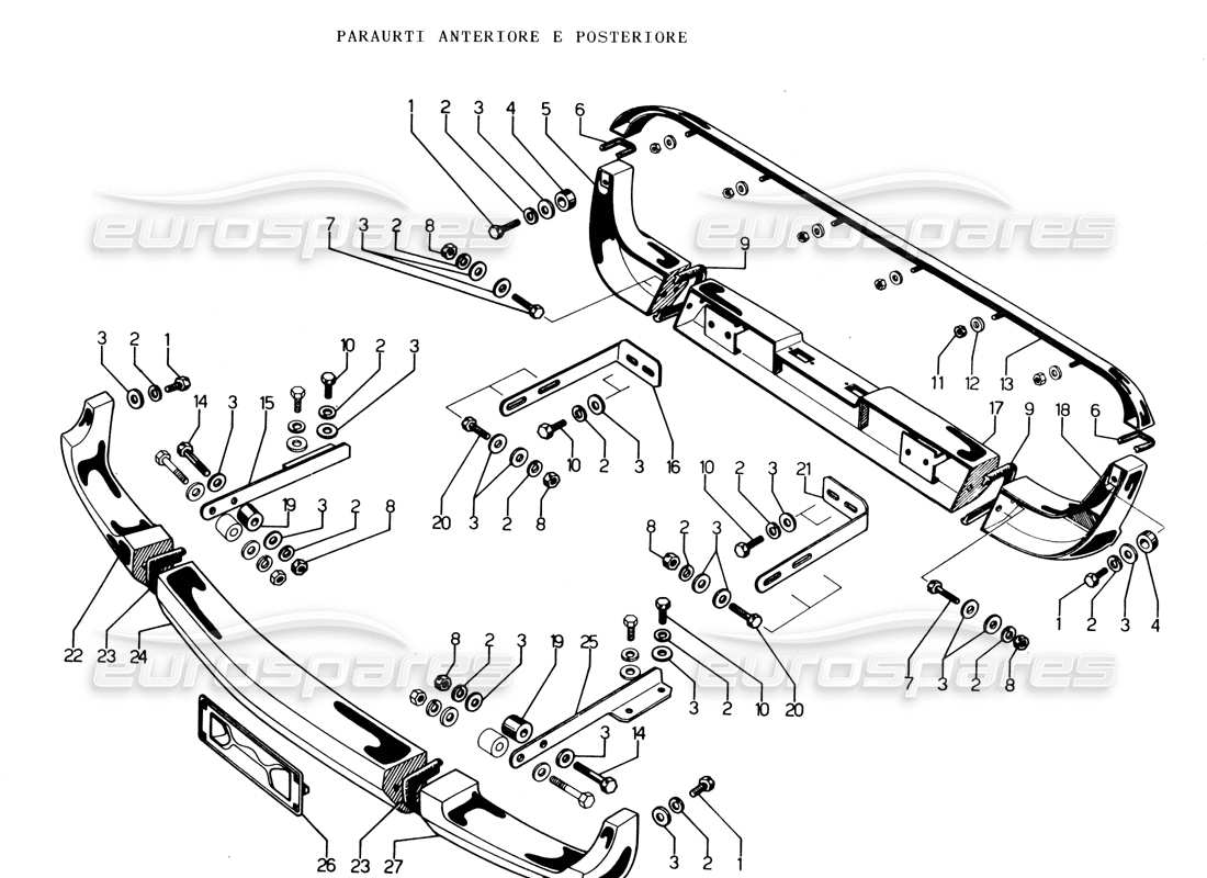 lamborghini espada stoßfänger vorn und hinten teilediagramm