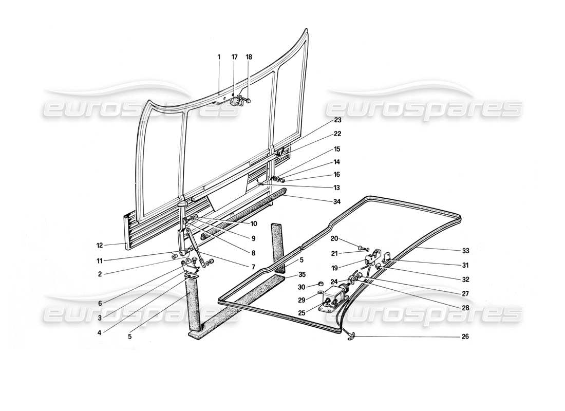 ferrari mondial 3.0 qv (1984) teilediagramm des vorderen fachdeckels
