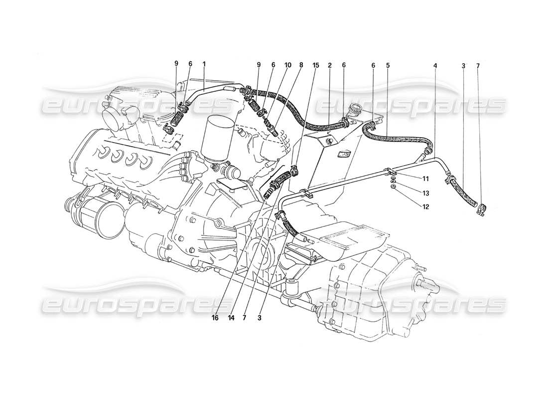 ferrari 288 gto blow-by-system teilediagramm