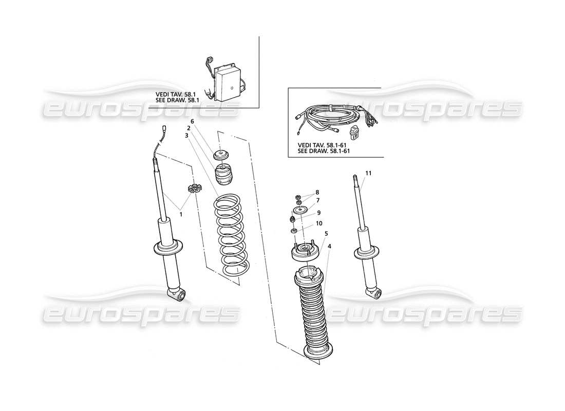 maserati qtp v6 evoluzione hinterer stoßdämpfer teilediagramm