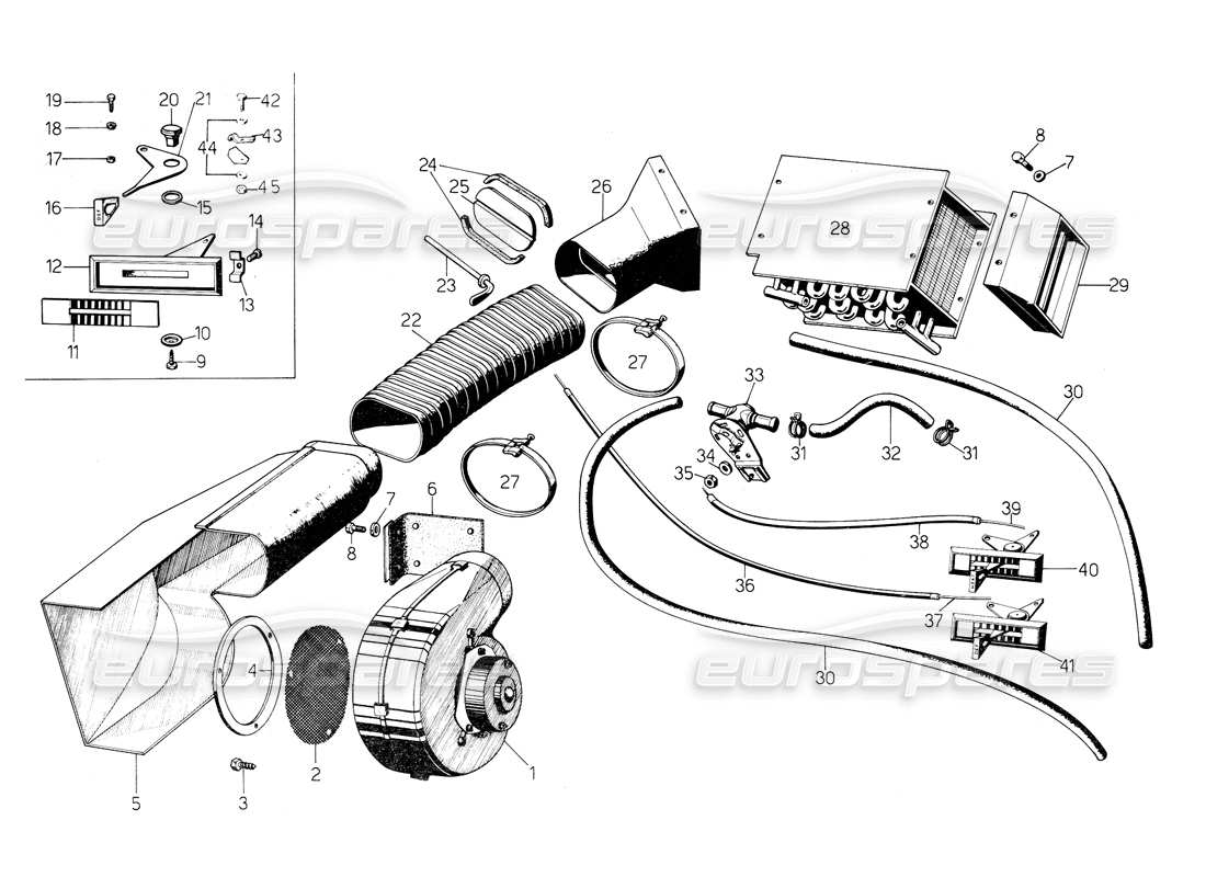 lamborghini countach 5000 qvi (1989) heizung teilediagramm