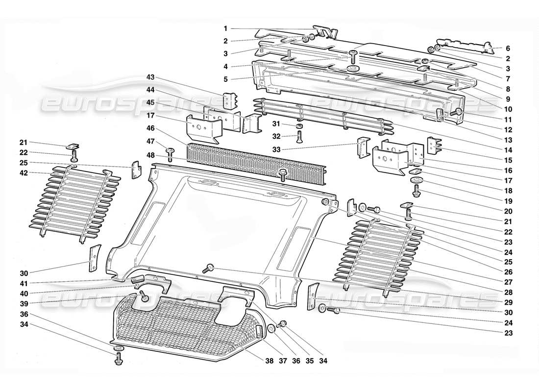 lamborghini diablo vt (1994) hintere karosserieelemente teilediagramm